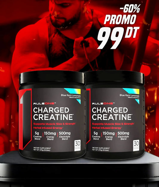 2 x Rule 1 Charged Creatine 270 G Tunisie