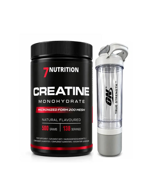 7 Nutrition Créatine Monohydrate 500 g avec Shaker True Strength