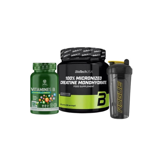 Biotech Micronized Creatine 300 G + Vitamine B 120 Caps+shaker BiotechUSA