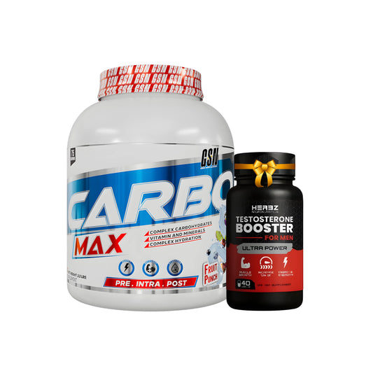 Carbo Max 3 Kg Gsn + TESTO BOOSTER  40 CAP HERBZ Gsn Nutrition