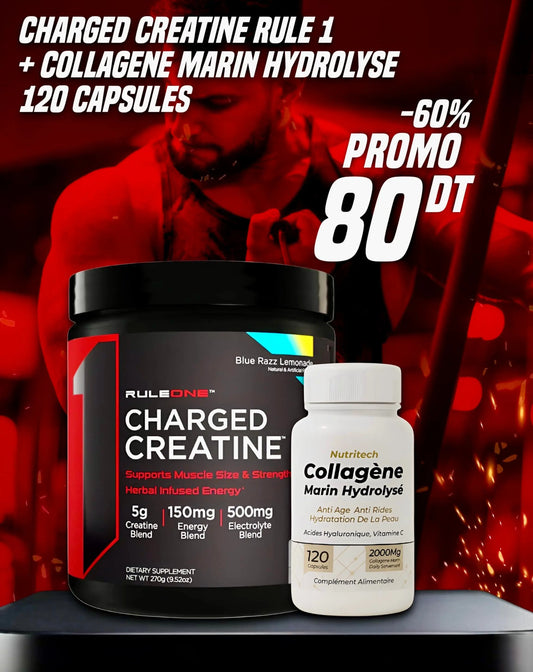 Charged Creatine Rule 1 + Collagene Marin Hydrolysé 120 Capsules