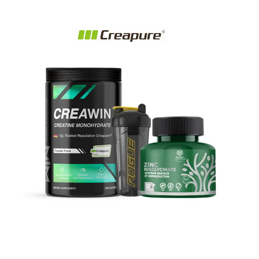 Creapure Creatine 500 G + Zinc Bisglycinate + Shaker&nbsp; Win Nutrition