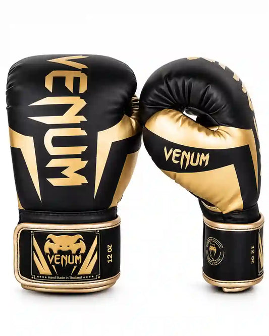 GANTS DE BOXE VENUM ELITE - NOIR / DORE VENUM