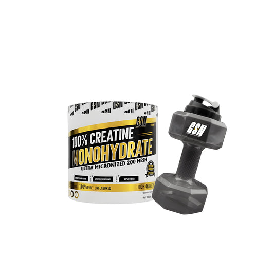 Gsn Monohydrate Creatine 200 G +Shaker Dumbbell GSN Gsn Nutrition