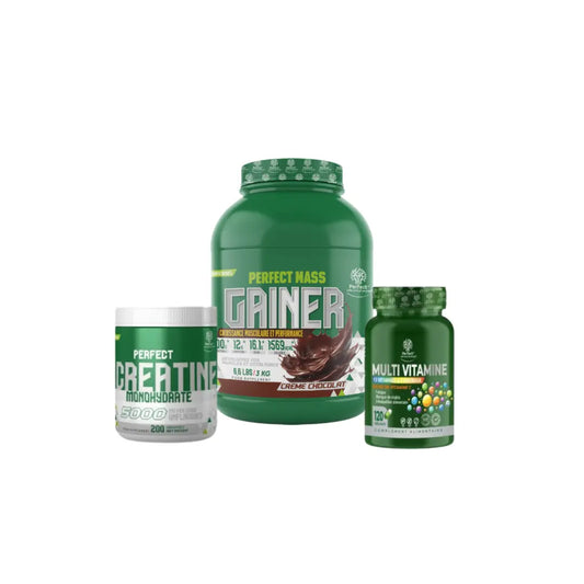 Mass Gainer 3 Kg + Creatine Monohydrate 200 G + Multivitamine 120 Capsules Perfect Nutrition Labs
