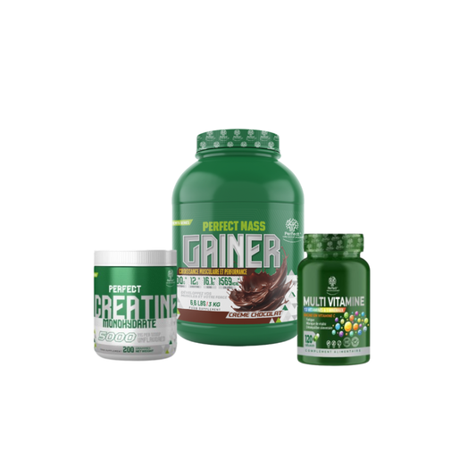 Mass Gainer 3 Kg + Creatine Monohydrate 200 G + Multivitamine 120 Capsules Perfect Nutrition Labs