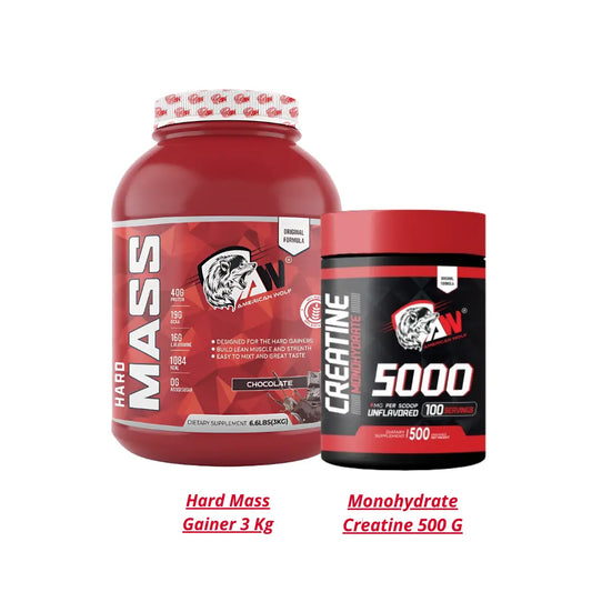 Mass Gainer 3 Kg + Creatine Monohydrate 500 G american wolf