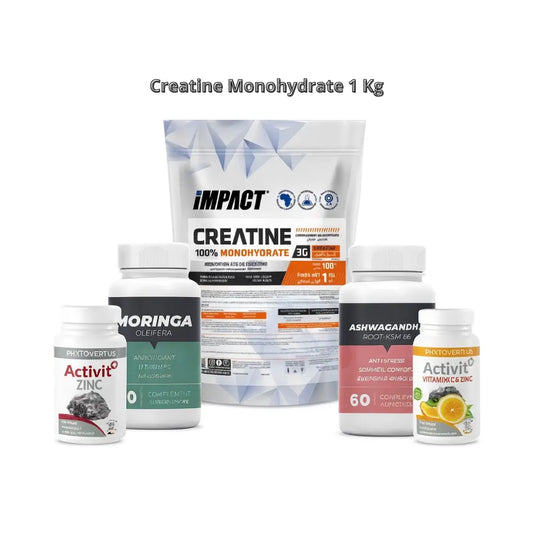Monohydrate Creatine 1 Kg Impact Tunisie + 4 Cadeaux Impact Sport Nutrition
