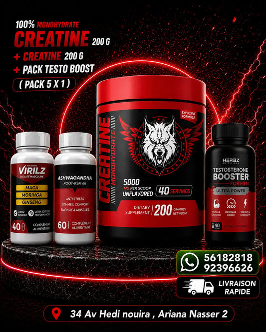 Monohydrate Creatine 200 G American Wolf american wolf Supps