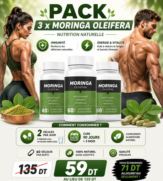 Pack 3 Moringa Oleifera 60 Gélules – Énergie, Immunité & Vitalité Naturelle Doodi's Gym Pro