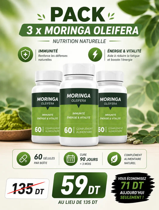 Pack 3 Moringa Oleifera 60 Gélules – Énergie, Immunité & Vitalité Naturelle Doodi's Gym Pro