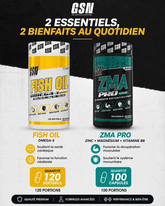 Pack Fish Oil Omega-3 & ZMA GSN