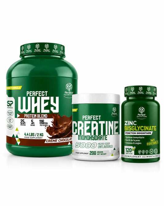 Perfect Whey 2 Kg + Creatine Monohydrate 200 G + Zinc Bisglycinate 120 Capsules Perfect Nutrition Labs