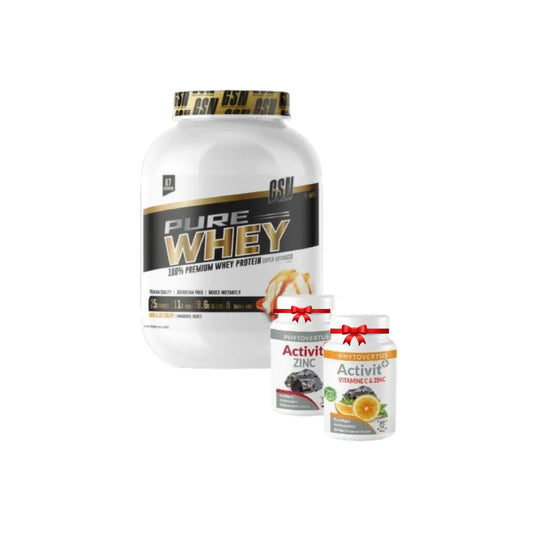 Pure Whey Gsn 2 Kg + Zinc 30 Caps + Vit c 30 Caps GSN