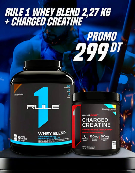 Rule 1 Pack -Whey Blend 2,27 + Charged Creatine