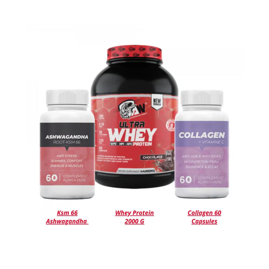 Ultra Pure Whey 2 Kg + Ashwagandha + Collagen american wolf
