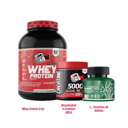 Whey 2 Kg + Creatine + L - Carnitine american wolf