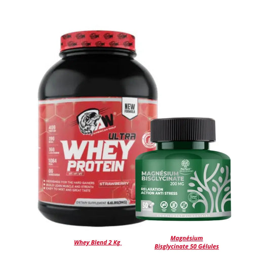 Whey 2 Kg + Magnésium Bisglycinate american wolf