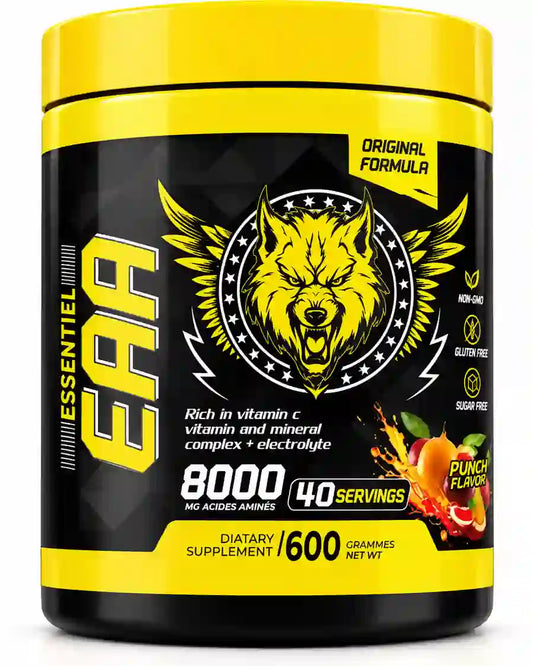 American Wolf Essential EAA 8000 600 g acides aminés essentiels fraise