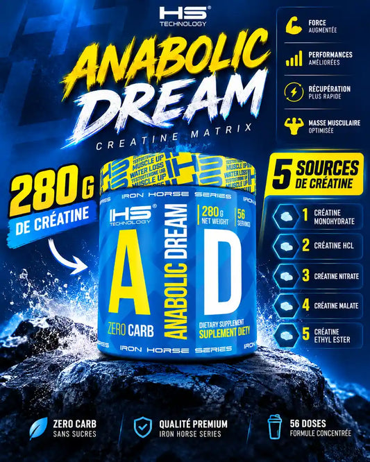 Pack 5-en-1 : Anabolic Dream 280g, Zinc, Magnésium, Collagène x2