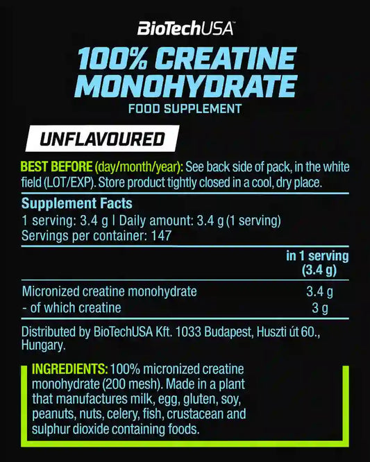 BioTechUSA 100% Creatine Monohydrate 500 g
