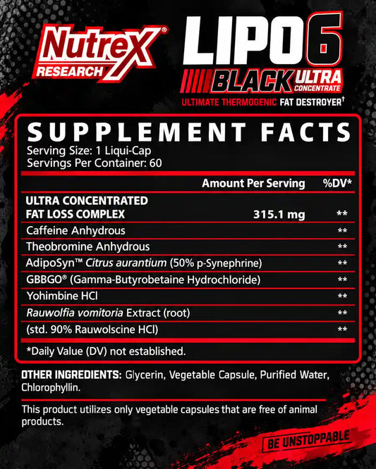 fiche technique lipo 6 black 60 capsules tunisie