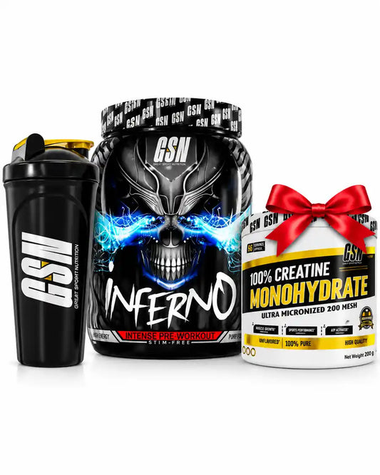 Pack GSN Inferno + Créatine Monohydrate 200 g + Shaker