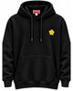Hoodie noir à broderie florale