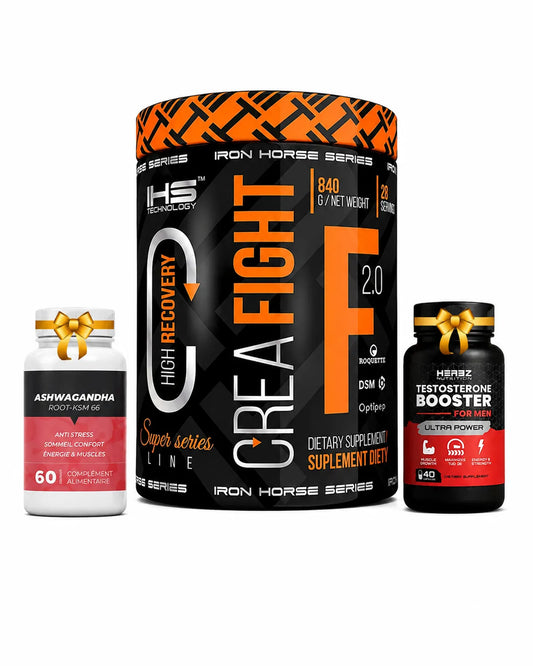 Iron Horse Series CreaFight 2.0 840g avec Ashwagandha Root KSM-66 et Herbz Testo Booster Ultra Power offerts