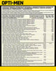 Fiche technique Opti-Men Optimum Nutrition multivitamines homme