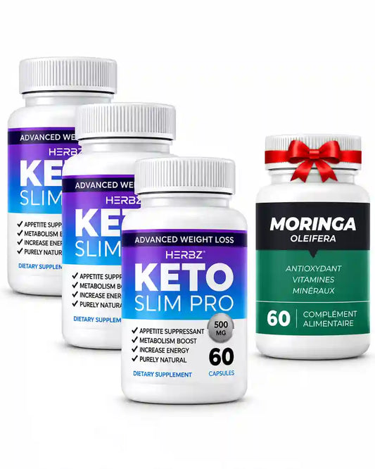 Pack 3 Keto Slim Pro HERBZ avec Moringa Oleifera 60 capsules Tunisie