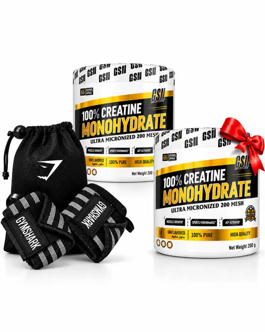 Pack GSN avec 2 créatines monohydrate 200 g, wrist wraps et sac en Tunisie