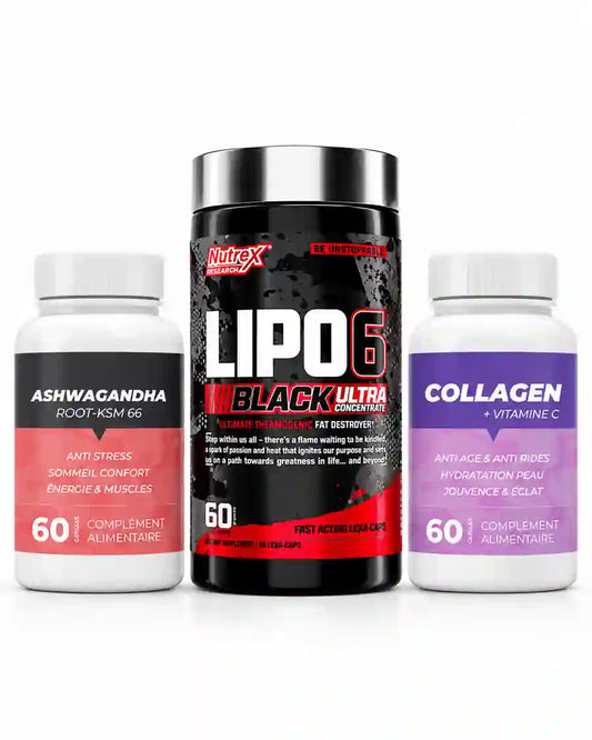 Pack Lipo 6 avec Ashwagandha KSM-66 et Collagène + Vitamine C en Tunisie