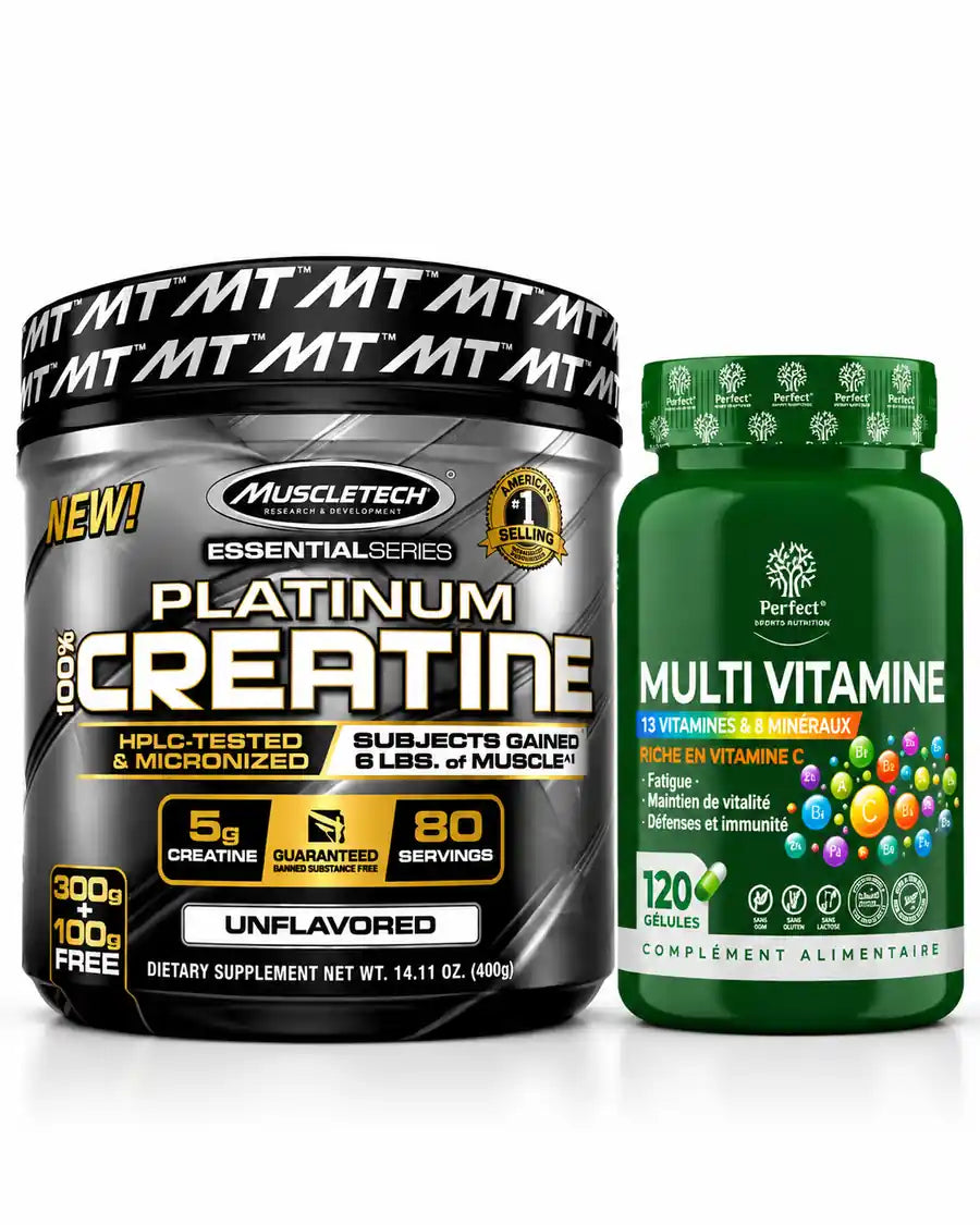 Pack MuscleTech Creatine 400 g + Multivitamine 120 Gélules – gymproprotein