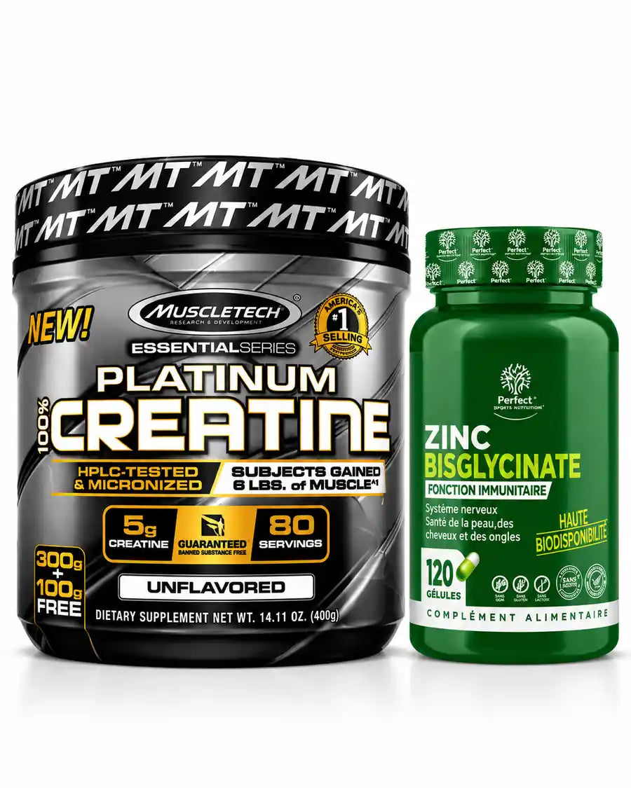 Pack MuscleTech Creatine 400 g + Zinc Bisglycinate | Tunisie ...
