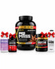 Pack Physique Nutrition Pro Mass 3 Kg Créatine 200 g Testo Booster Collagène et Gourde