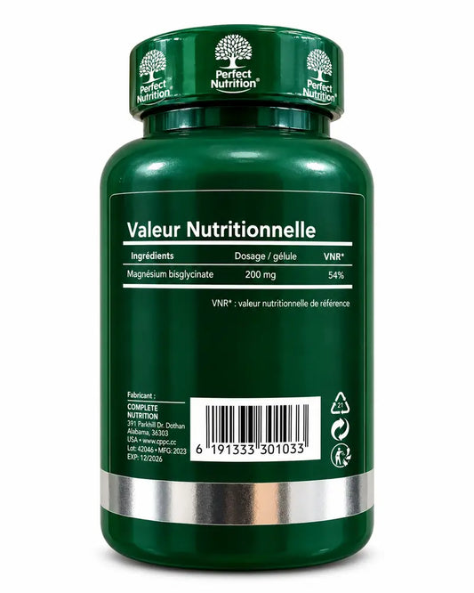 Magnésium Bisglycinate 120 Capsules Tunisie Perfect Nutrition
