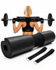 Protection barre musculation noire avec coussin rembourré et sangles
