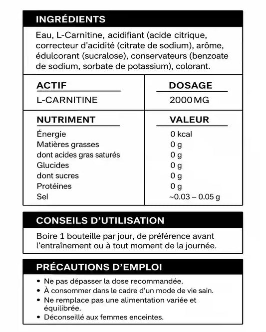 Carnidop L-Carnitine 2000 mg 500 ml – 12 Bouteilles